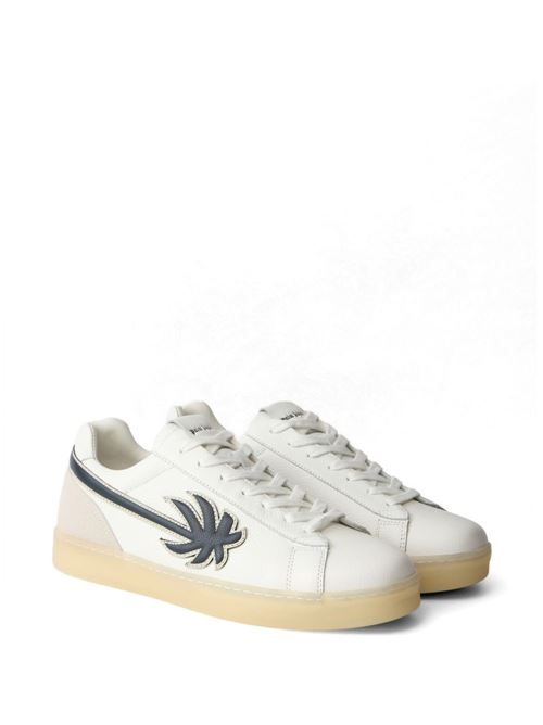 Sneakers uomo Palm Angels Palm Tennis bianche con dettaglio beige PALM ANGELS | PMIA111S26LEA0020146